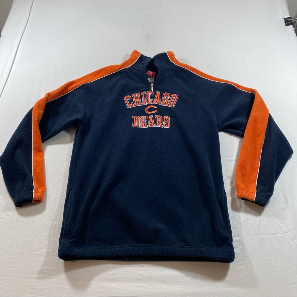 Boys Chicago Bears Sweater Fleece Extra Large 18-20 pockets Zip Top Sweatshirt